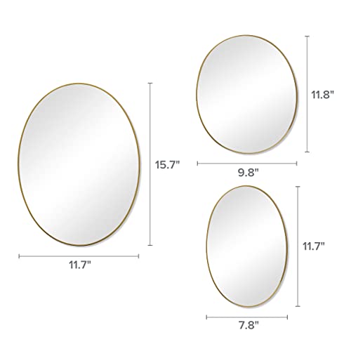 Scott Living Framed Oval Mirrors, Set Of 3, Gold #TOP2
