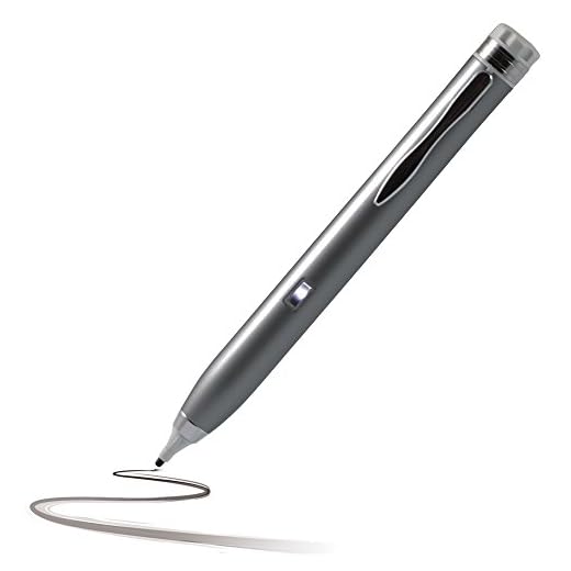Navitech grå fin spets digital aktiv styluspenna kompatibel med Lenovo TAB 2 A10-70/Lenovo TAB 2 A7-10 / Lenovo TAB 2 A7-30/Lenovo TAB 2 A8 / Lenovo Tab A7-50/Lenovo Tab A8 / LENOVO TAB S8-50
