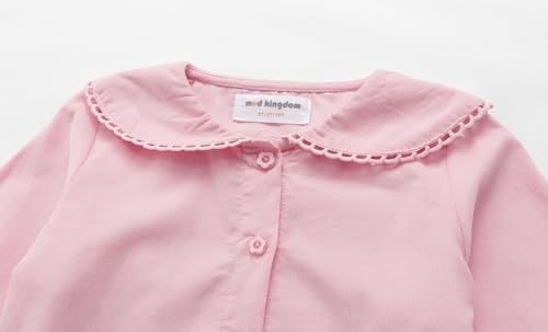 Image of Mud Kingdom Little Girls Corduroy Shirt Button Down Long Sleeve Lace Collar