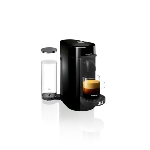 Nespresso Vertuo Plus Coffee Machine by De'Longhi for Vertuo Coffee Pods, Over 30 Varieties of Pods, Automatic Opening, Starter Capsule Set Included, EN150.B, Black