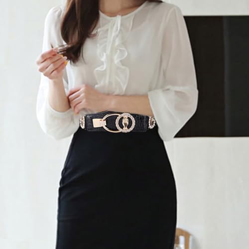 Waist Chain Stretchy Rhinestones Buckle Punk Chain Cowgirl Belt For Women Proms Club Party For Jeans Dresses4