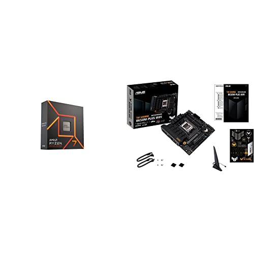 Image of AMD Ryzen 7 7700X 8-Core, 16-Thread Unlocked Desktop Processor & ASUS TUF Gaming B650M-PLUS WiFi Socket AM5 (LGA 1718) Ryzen 7000 mATX Gaming Motherboard