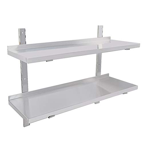 Preisvergleich Produktbild TAIMIKO 2 x Edelstahl-Regale Küche Wandregal Gastronomie Aufbewahrung Badezimmer Dusche korrosionsbeständig (100 x 32 cm)