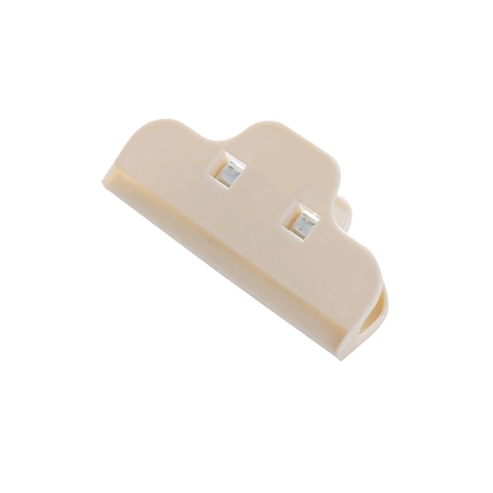 Kitchen Storage Food Bag Sealer Clips, Plastic Snack Seal Clamp Accessories(Beige-5pcs)