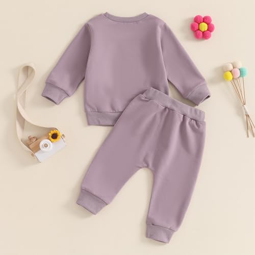 Toddler Baby Girl Fall Winter Outfit Letter Print Long Sleeve Sweatshirts and Stretch Pants Infant Girl Clothes3
