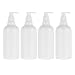 HEMOTON 4Pcs 500Ml Bouteilles de Lotion Vides Bouteilles de Pompe Rechargeables Blanches Flacon de Liquide Distributeur Dhuile Essentielle (Pompe Blanche)