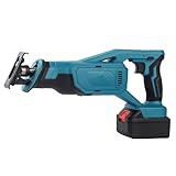 FormiPow Akku Säbelsäge Kompatibel mit Makita 18V Akkus, Bürstenlos Motor 3200 RPM, Reciprosäge Fuchsschwanz mit 4 Sägeblätter, Elektrisch Tigersäge für Metall/Holz/PVC (Ohne Akku)