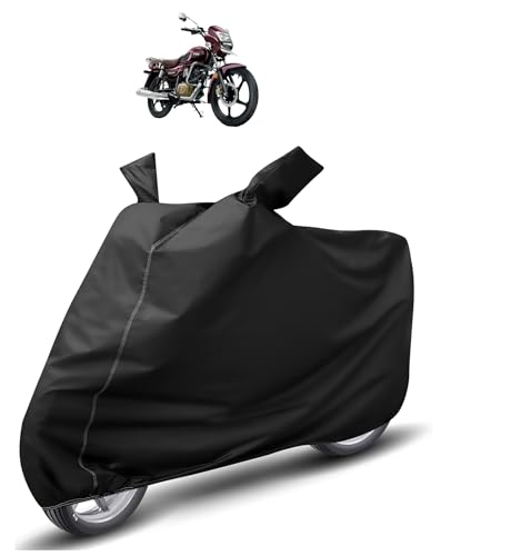 Image of Auto Hub Waterproof Bike Cover Compatible with TVS Radeon Dustproof, UV Protection Two Wheeler Bike Radeon Cover - Black
