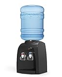UMOMO Top Loading Water Cooler Dispenser, 3 or 5 Gallon Bottle, Hot & Cold Water, Anti-Scalding Design, for Home and Office Use, Black
