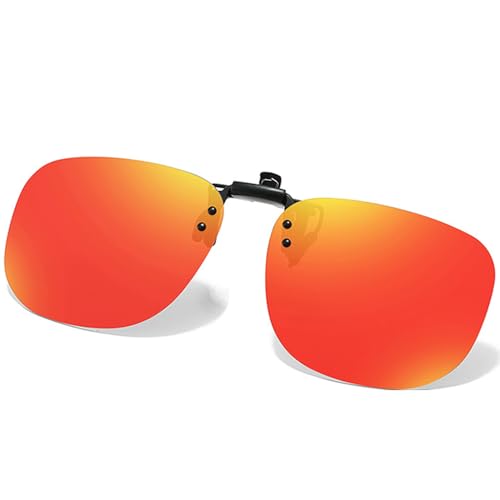 Image of Polarized Clip On Sunglasses Over Prescription Glasses Men Women Rimless Flip Up