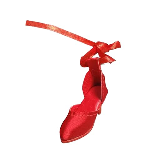 Sharplace Sandalias de Tacón Alto con Tiras en El Tobillo, Cómodas, a La Moda, Realistas, con Cordones, para Figuras de Mujer a Escala 1:6, Rojo