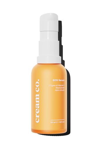 cream co. SOS Serum, Vegan Vitamin C Serum mit Niacinamid & Alpha Arbutin 30 ml, Pigmentflecken Entferner Gesicht, Augenringe Entfernen, Repairing Serum für Mehr Glow & Einen Ebenmäßigen Teint