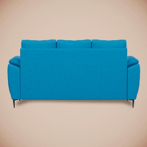 Image of Centuary Sleepables Modena Premium Sofa|Classy Quilted Suede Fabric Upholstery|Fiber-Filled Back Cushion|Wide Plush Fibrefilled Armrests|Ergonomic Lumbar Support |Oasis Blue|3 Years Warranty