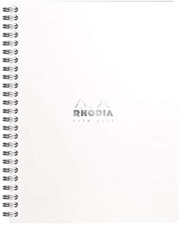 RHODIA 193441C - Spiral Notebook (Full Bound) White Notebook - A5+ - Dot Dot Lines - 160 Detachable Pages - White Clairefontaine Paper 80 g/m - Soft and Resistant Cover - Classic