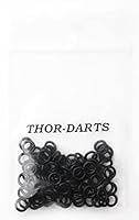 THOR-DARTS 100 Gummiringe schwarz, Rubber-O-Rings Black, passend für alle 2BA-Gewinde (100 Stück Dartringe)