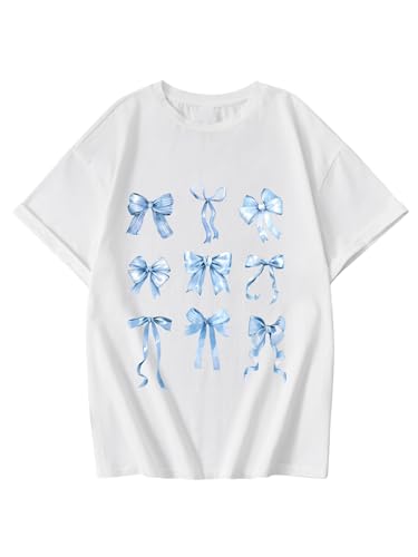 Girls' Graphic Tees Short Sleeve Crewneck T Shirt Preppy Cute Tops Casual Summer Tee Tops