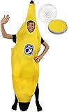 Bananen-Kostüm für Kinder, mit bedrucktem Oberteil, Bananen-Sticker, Faschingskostüm, Gelb, Obst, neuartiges Outfit, Reiternahrung, Kinder, Unisex, 4–12 Jahre (klein)