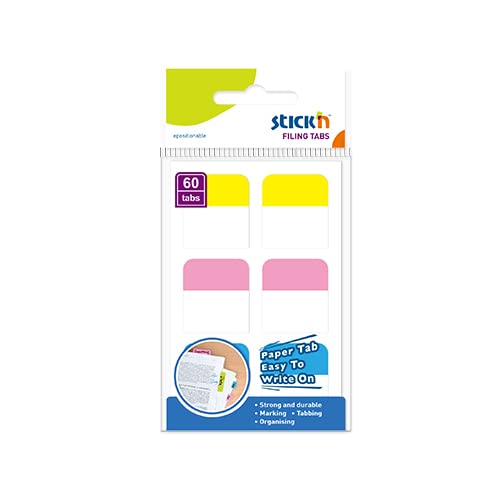 Photo 1 of Stick'n Marker 26094 Sticky Filing Index Tabs, 28x25mm, 60 Tabs, Writable and Repositionable Colored Page Lables, Assorted Bright Colors