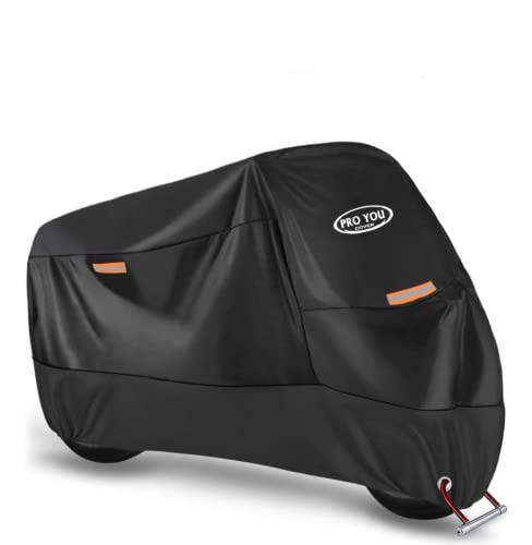 Housse de moto imperméable en tissu Oxford 420D épais avec trous de verrouillage pour Honda, Yamaha, Suzuki, Kawasaki, protection extérieure, 200 × 90 × 100cm (M) Cover