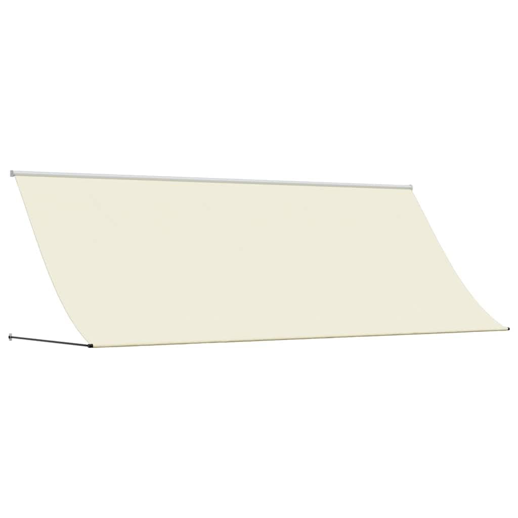 vidaXL Retractable Awning, Outdoor Privacy Screen for Garden Balcony Terrace Patio Yard, Sunshade Shelter, Cream 400x150 cm Fabric and Steel