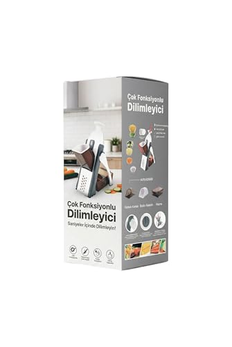4 Bıçaklı Manuel Sebze Dilimleyici ve Doğrayıcı, Ayarlanabilir Kalınlık