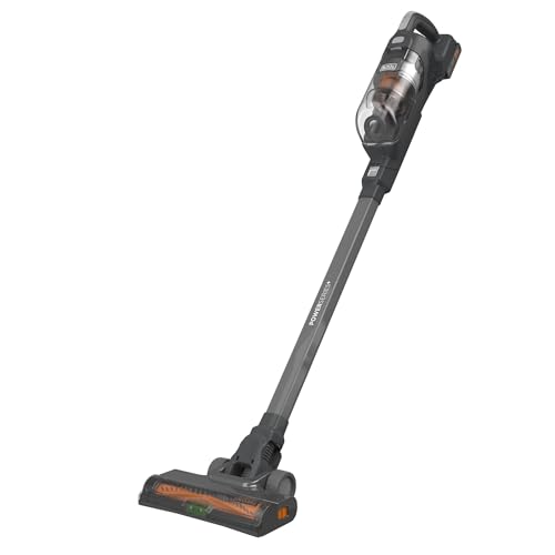 BLACK+DECKER BHFEA18D1-QW Scopa Elettrica Powerseries+ senza Fili Verticale 2 in 1 con Batteria Estraibile a Litio 18 Volt 2 Ah, Titanium