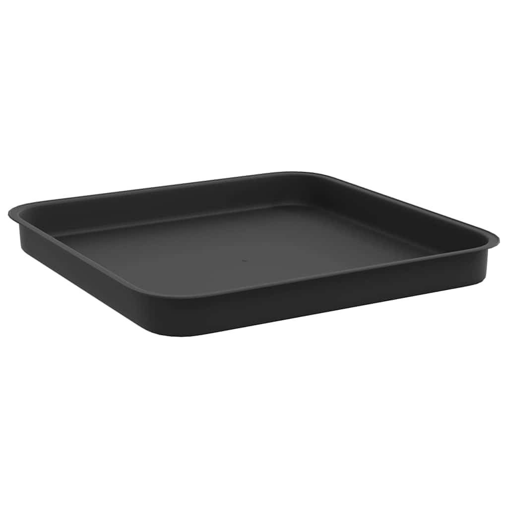 Lot de 6 pots de fleurs en plastique avec soucoupe - Noir - 33 x 33 x 26 cm - Résistant aux intempéries - Pour l'intérieur et l'extérieur