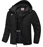 WULFUL Men's Winter Coats Waterproof Ski Jacket Warm Windproof Winter Windbreaker Jackets for Men with Hood