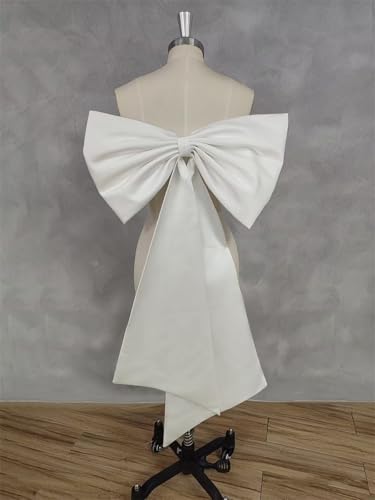 Detachable Bow for Wedding Dresses Big Satin Separate Bridal Cape for Prom Dress Long Double Knot Accessories2