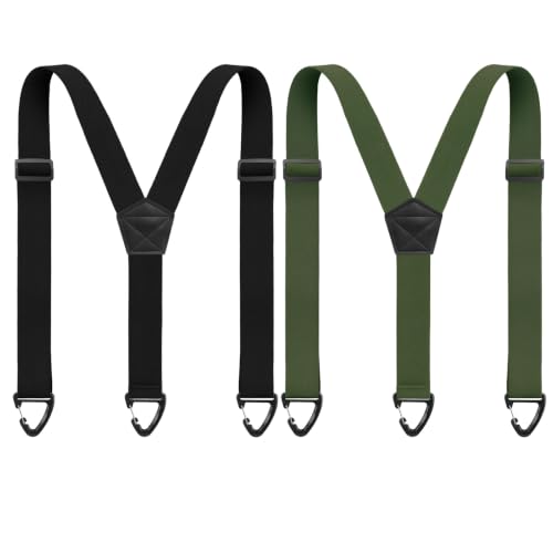 Image of Janmercy 2 Pcs Hidden Suspenders for Men Under Clothing Y Back Under Clothing 1.5 Inch Wide Adjustable Heavy Duty Suspenders