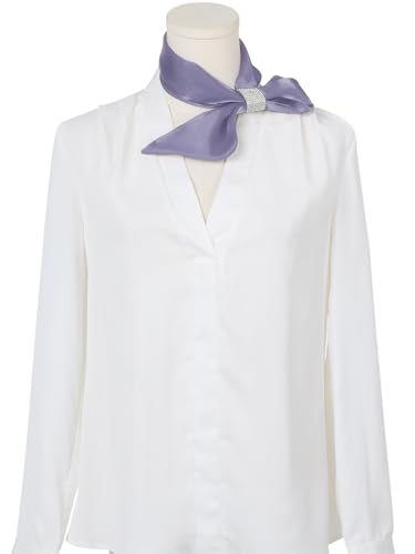 Women's Sparkly Metallic Scarf, Lightweight Bling Shiny Long Rhinestone Buckle Neck Scarves2