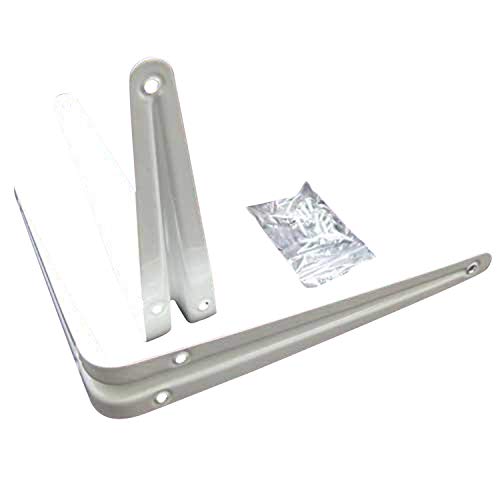 Land-Haus-Shop - Soportes para estante (2 unidades, 20u00a0cm, metal), color blanco