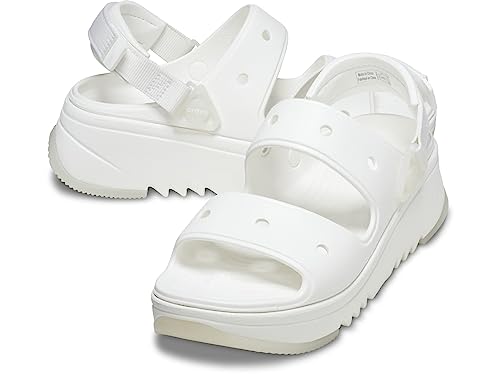 Image of Crocs Classic Hiker Xscape Unisex Platform Sandals - Chunky Platform - Webbed Backstrap - Two-strap Upper White Men's 12, Women's 14 Medium