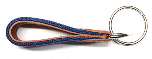 Image of Leather Hand-Stitched Needlepoint Key Fob or Key Chain