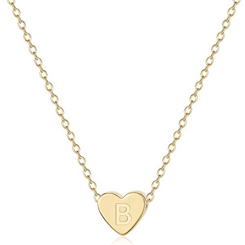 Gold Heart Initial Necklace for Girls Initial Name Necklaces for Women Alphabet Letter Pendant Women's Gift