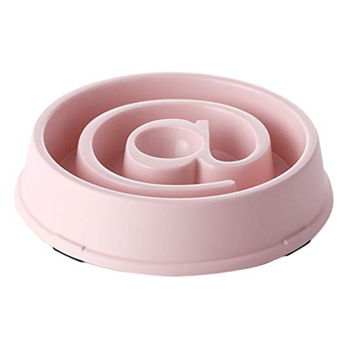 ledmomo ペット食器 犬猫用ボウル 早食い防止 滑り止め こぼれ防止 給餌器 ペット皿 ゆっくり食べる ピンク