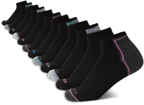 Nautica Womens Socks - 12 Pack Cushioned Moisture Wicking Womens Quarter Sock with Arch Support - Socks for Women (Size 4-10)