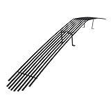 APS Compatible with Dodge Challenger 2015-2023 Phantom Main Upper Stainless Steel Black 8x6 Horizontal Billet Front Grill Grille Insert D66337J