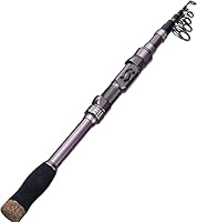 Sougayilang Angelrute Teleskop-Angelrute tragbar- 24 Tonnen Kohlefaser, CNC-gefräster Rollensitz, komfortabler Eva-Griff, Reise-Angelrute für Bass-Forellenfischen-S18