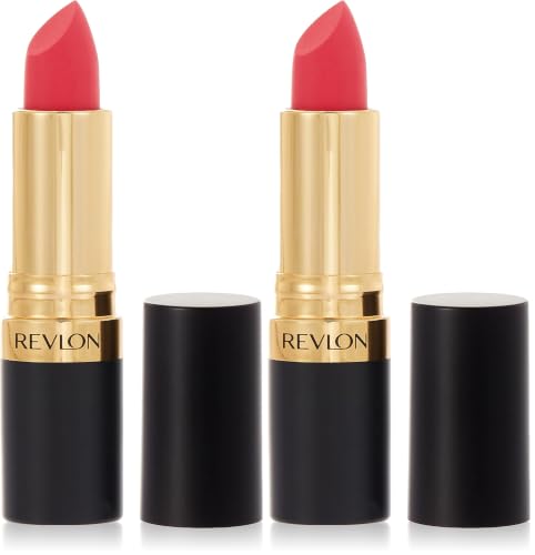 Image of Revlon Super Lustrous| Matte Lipstick | 80% Conditioning Ingredients I Vitamin E-Vivid Pink, 4.2g (Pack of 2)
