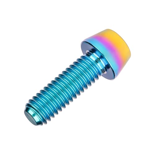 Image of Titanium Ti Bolt M5x9 16 18 20 25 30 35 40 45 50 55 60mm Tapered Head Screws Pack of 4 (M5x18mm, Iridescent Blue)