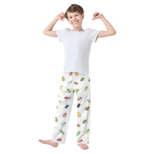 ZZXXB Cicada Ladybug Boys Long Pants Soft Trousers Elastic Waist Kids Lounge Bottoms with Pockets S-XL2