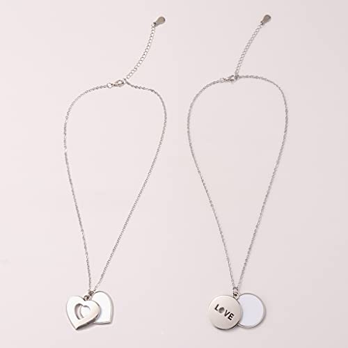 Sublimation Blank Photo Picture Necklaces Heart Pendant Necklaces Jewelry Hanging Tag Craft for Men Women Couples2