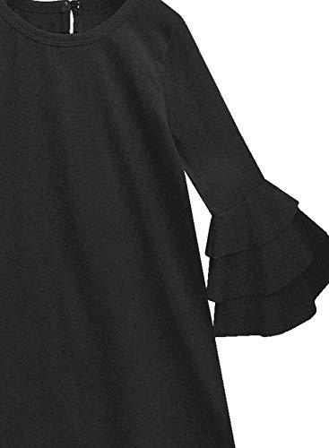 Image of A.T.U.N. (All Things UBER Nice) Girls Cotton A-Line Knee Length Long Sleeve Casual Dress