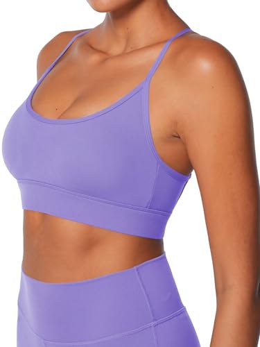 Image of Sunzel Sports Bra for Women, Criss-Cross Open Back Adjustable Strappy Bras, Workout Gym Padded Yoga Bra with Removable Pads