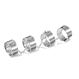 ❤Ventaja: el delicado juego de anillos punk plateado apilable es fácil de poner y quitar, se puede ajustar fácilmente para un ajuste cómodo. Los anillos son de tamaño mediano, fáciles de almacenar y transportar.