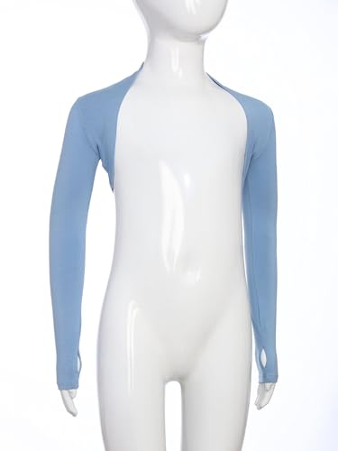 Linjinx Kids Girls Ballet Dance Bolero Shrug Open Front Long Sleeve Crop Cardigan Wrap Tops Dress Cove Up Dancewear4