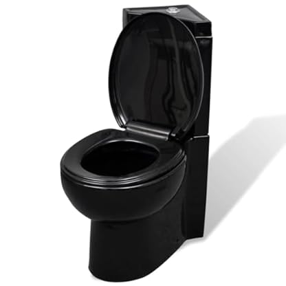 Lauuoeriau Hardware, Sanitärarmaturen, Toiletten und Bidets, Toiletten, WC, Keramik-WC, Badezimmer, Ecktoilette, Schwarz