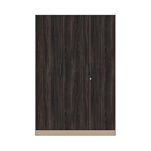 Image of Wakefit Wardrobe | 1 Year Warranty | Engineered Wood Almirah, Cupboard for Clothes Storage | 3 Door, 4 Shelves, 2 Drawers, 2 Hanging Space | Cashmere Plus - Frappe-Wyoming Maple