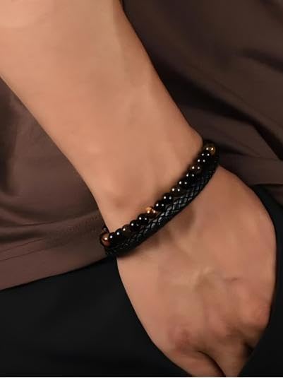 To My Son Bracelet from Mom/Dad Mother Son Bracelet Beads Love You Forever Engraved Bracelets Tiger Eye Protection Bracelets Sobriety Christmas Birthday Jewelry Gifts for Men - Image 5